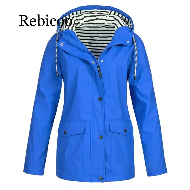 

Casual Spring Autumn Hiking Jackets Women Rain Jacker Outdoor Rain Coat Zipper Windbreaker Waterproof Coat Thin Outwear