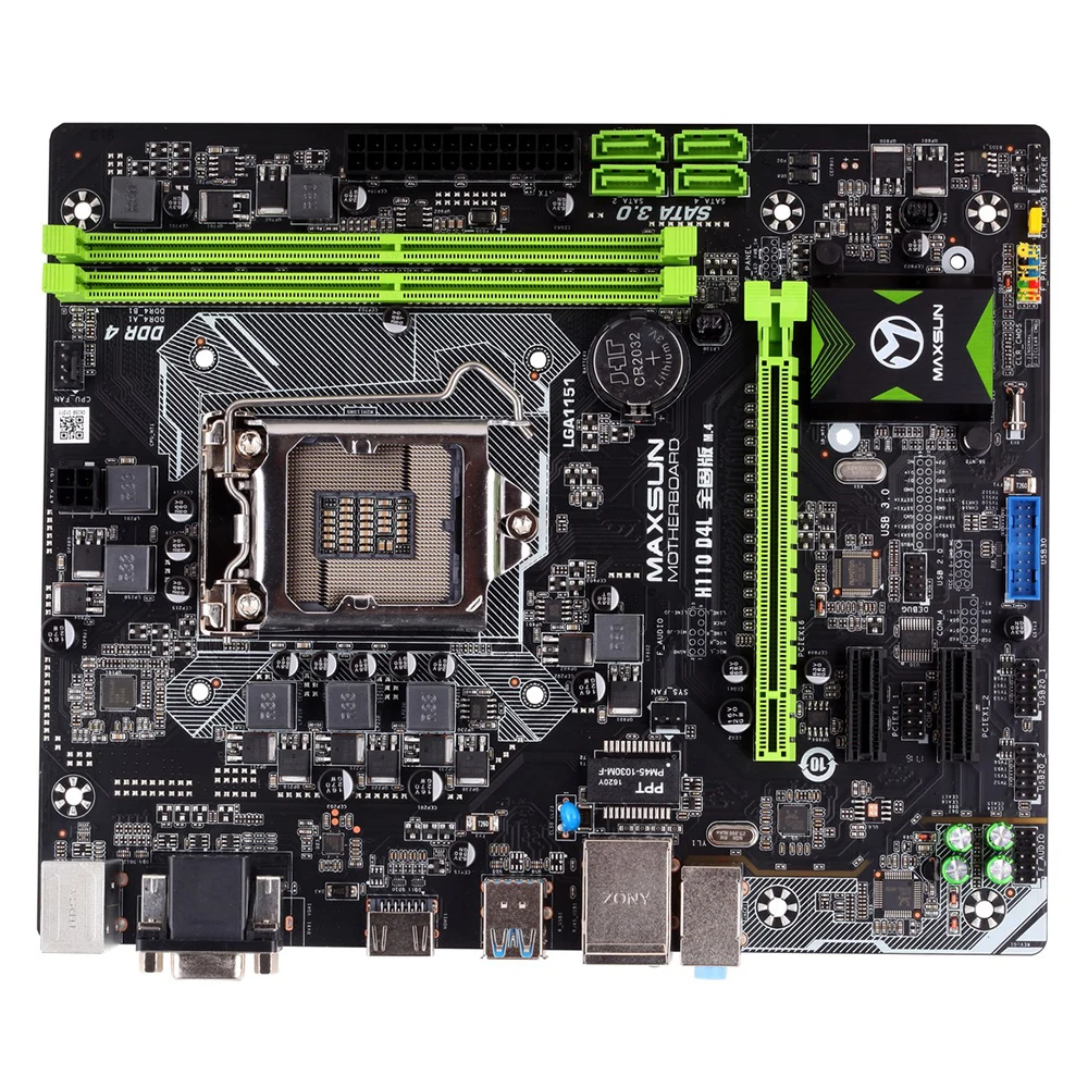 Maxsun H110D4L все твердые M.4 материнской IntelLGA1151 двухканальный DDR4 HDMI + VGA 4 * SATA3.0 24 4pin 2 USB2.0