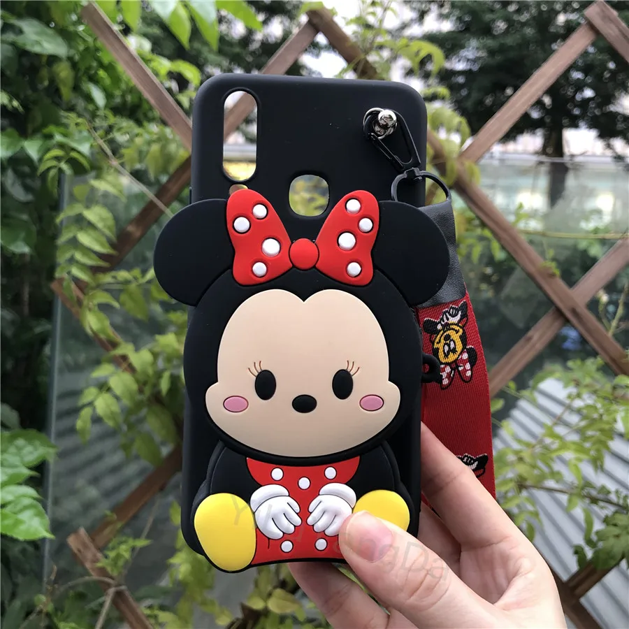 Black Minnie Милый мультяшный котенок Маленький Стич кошелек на молнии чехол для телефона OnePlus 6 6T 7 7 Pro Мягкий силиконовый чехол для сумки One Plus 6 6t 7 Pro - Цвет: Black Minnie
