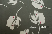 145cm width paris pearl fabric big flowers pattern gray background cant see through for skirt suit dress headband ch 7050