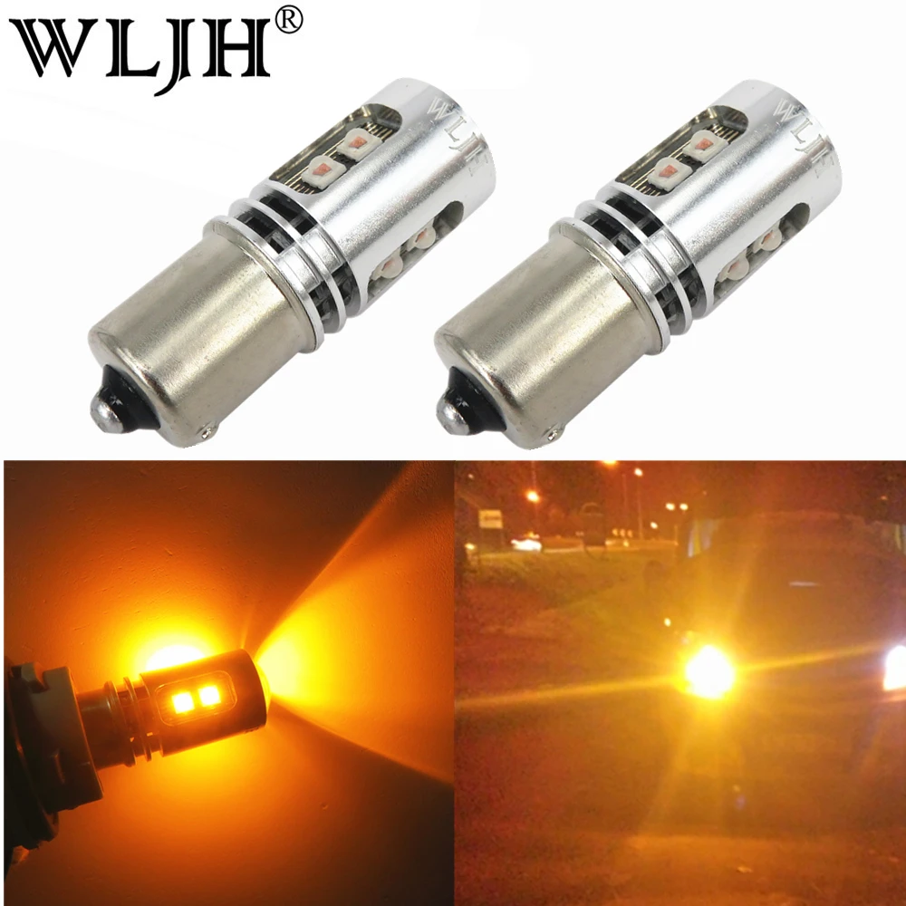 WLJH 2x Canbus светодиодный BAU15S 7507 PY21W 1156PY светильник лампы для BMW E36 E39 E46 E53 E60 E61 E82 E90 E91 E92