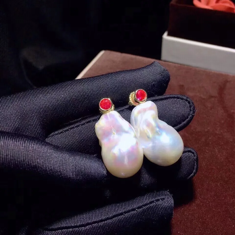 Новые серьги с барочным жемчугом натуральный Кеши жемчужные гвоздики Бижутерия