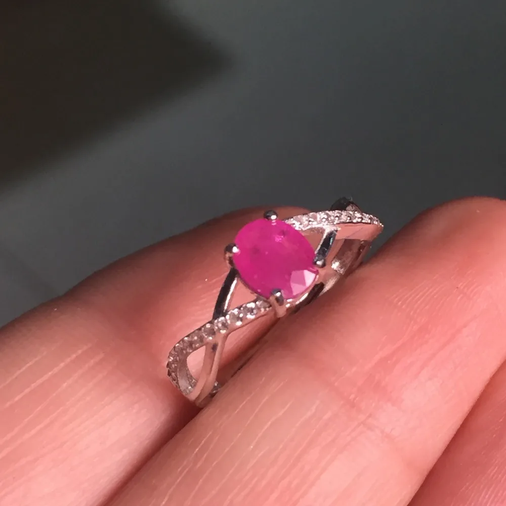 KJJEAXCMY fine jewelry 925 серебро инкрустированное натуральным Рубином кольцо ювелирные изделия. ab