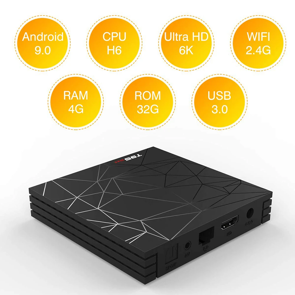 ILebygo T95 MAX Android 9,0 Smart ТВ BOX Allwinner H6 4 ядра 4 Гб Оперативная память 64 Гб Встроенная память H.265 HD 2,4G Wi-Fi YouTube 6 K Декодер каналов кабельного телевидения