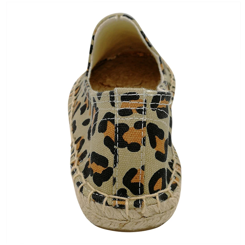 Женские холщовые Эспадрильи с цветочным принтом леопардовые лоферы на плоской