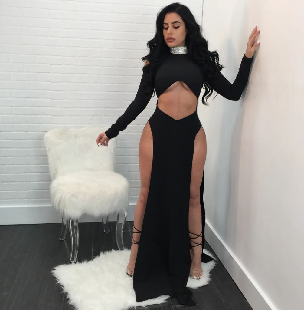 Szykowny 2018 черный с открытыми плечами платье Стильный Bodycon макси водолазка длинными