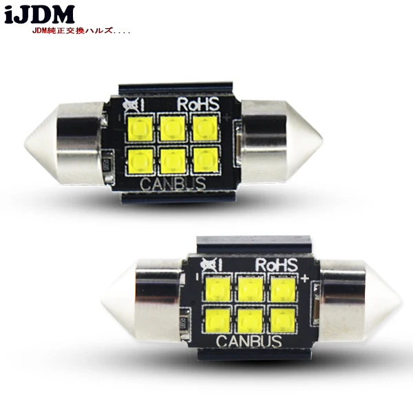 Ксенон белый 6SMD 1,2" 31 мм 578 576 DE3175 DE3021 DE3022 светодиодный лампы для салона автомобиля Потолочные плафоны, туалетным столиком зеркальная поверхность, грузовые лампы