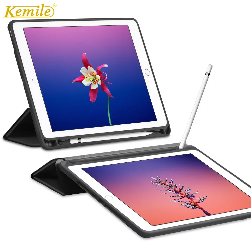 Чехол для ipad 2018 9 7 дюймов Kemile ультра тонкий W Apple карандаш держатель подставка