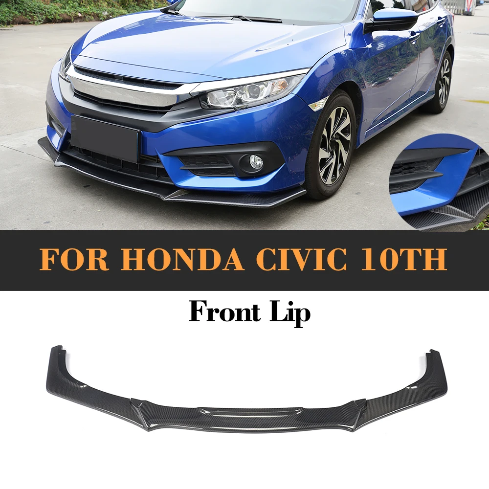Автомобильный передний бампер для губ Honda CIVIC 10th глянцевый карбоновый передник для губ разветвитель