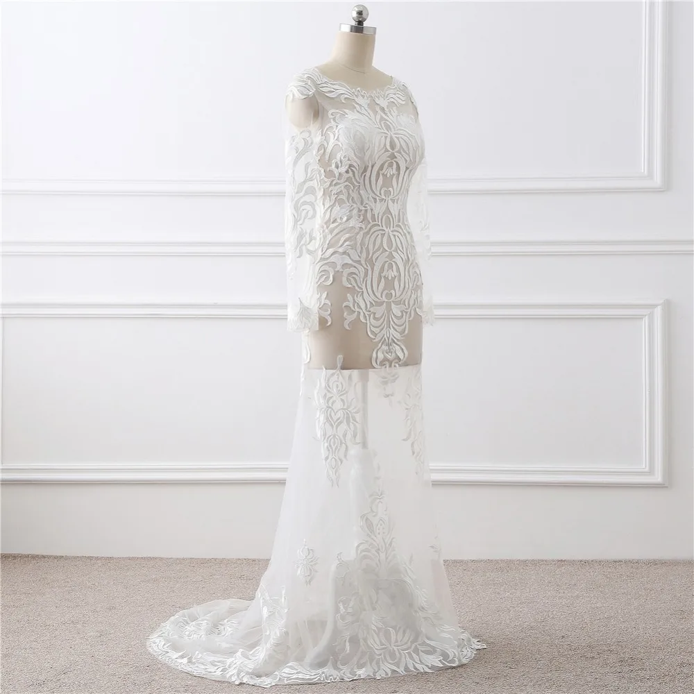 Ruthshen сексуальное прозрачное свадебное платье с длинным рукавом и кружевной