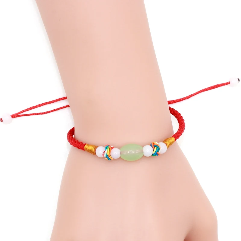 2017 удача красная веревка плетеная макраме хороший браслет с пожеланиями бусы