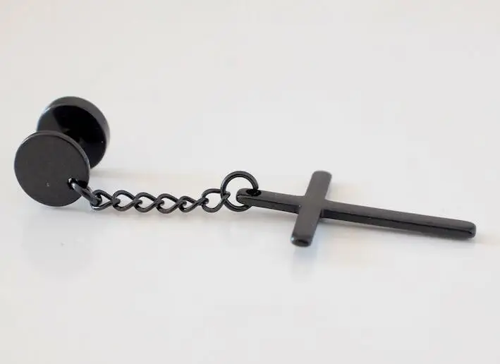 Серьги-гвоздики мужские из нержавеющей стали Длинные круглые ювелирные