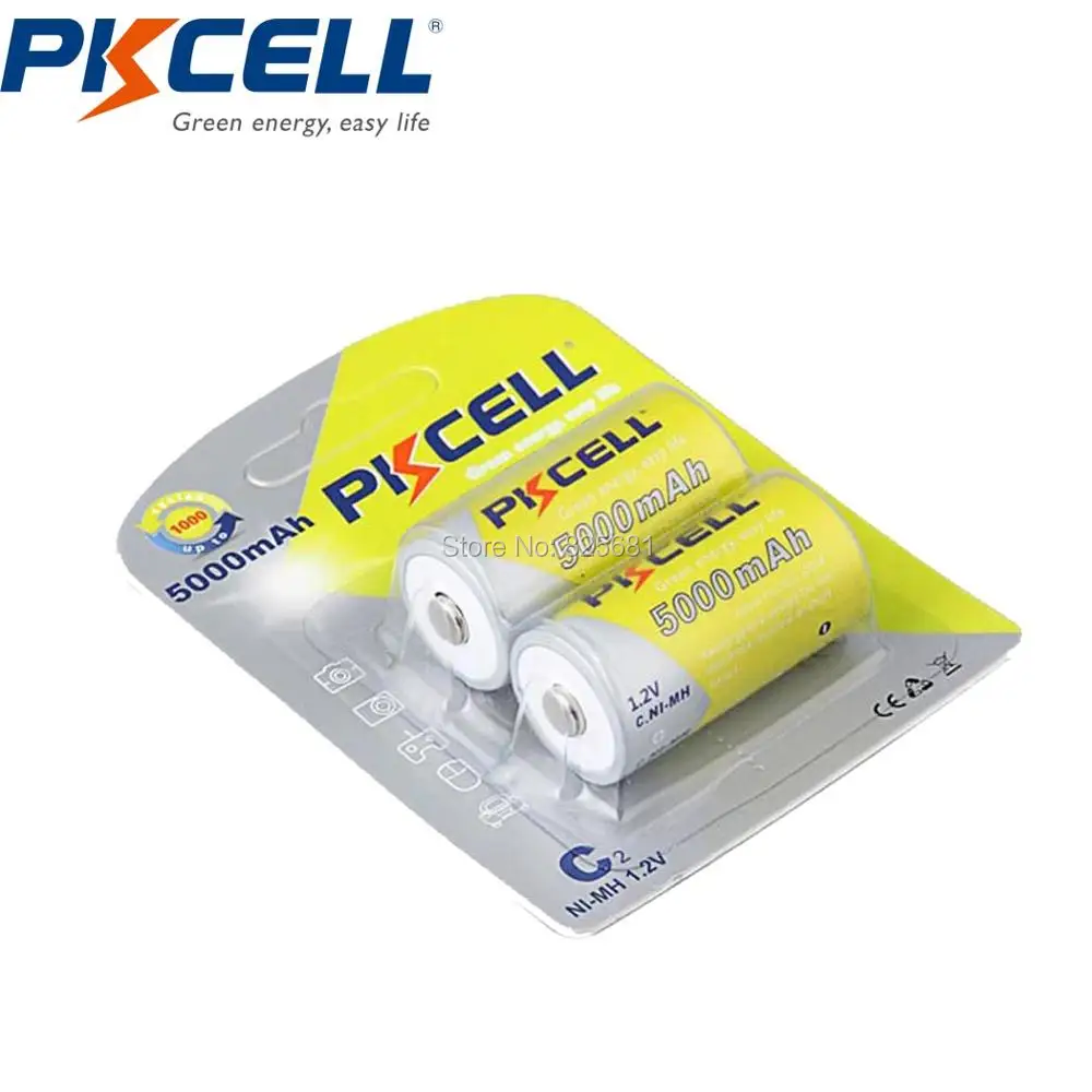 Большой аккумулятор PKCELL C 5000 мА · ч 1 2 В перезаряжаемый NIMH 6 шт. 3 блистерных