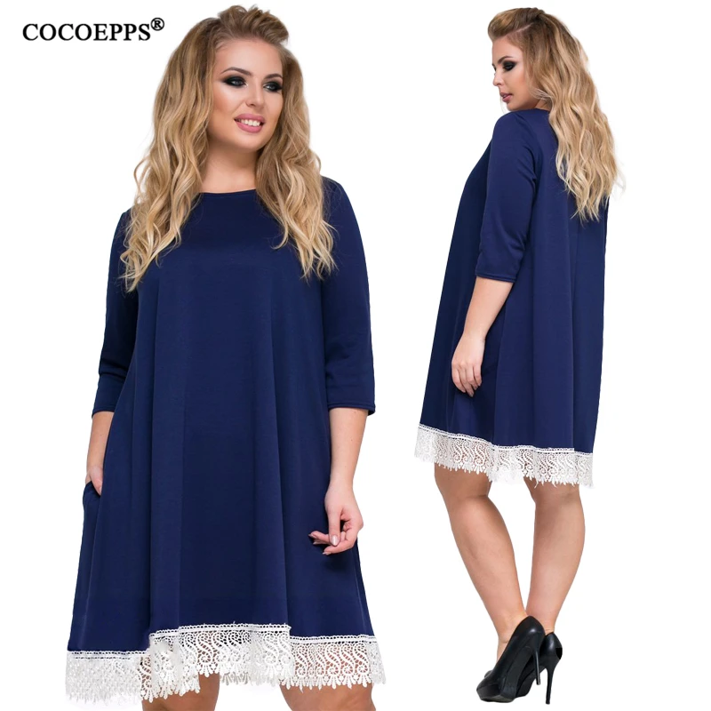 Повседневное женское платье COCOEPPS 5XL 6XL большого размера модель 2019 года весеннее