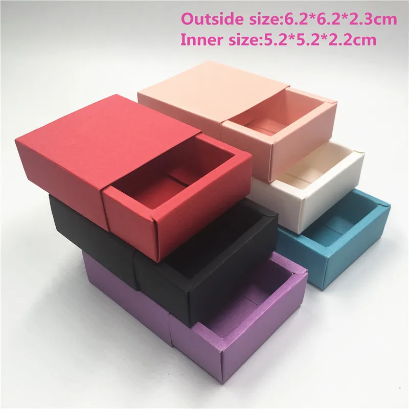 Бумажный ящик коробка разноцветные для ювелирных изделий конфет небольших