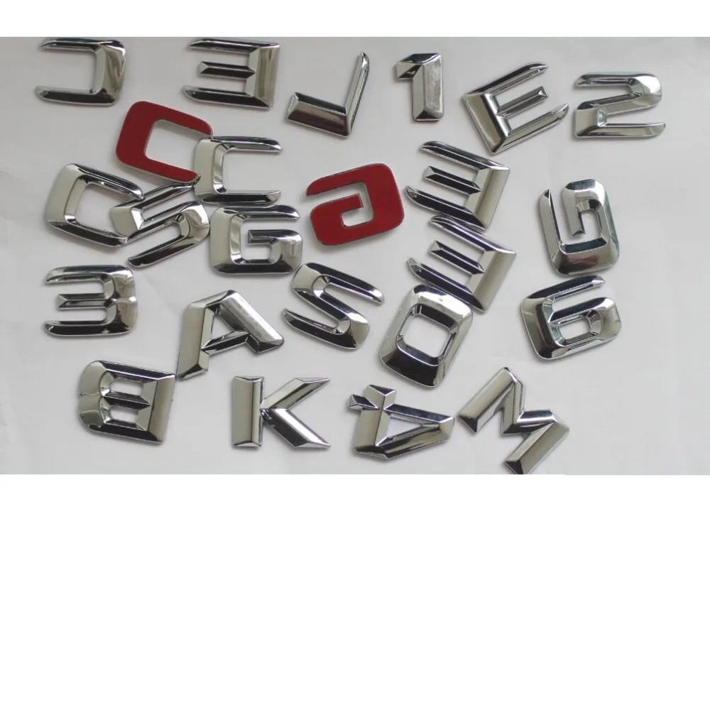 3D хром блестящий серебряный Автомобильный багажник задние цифры буквы значок
