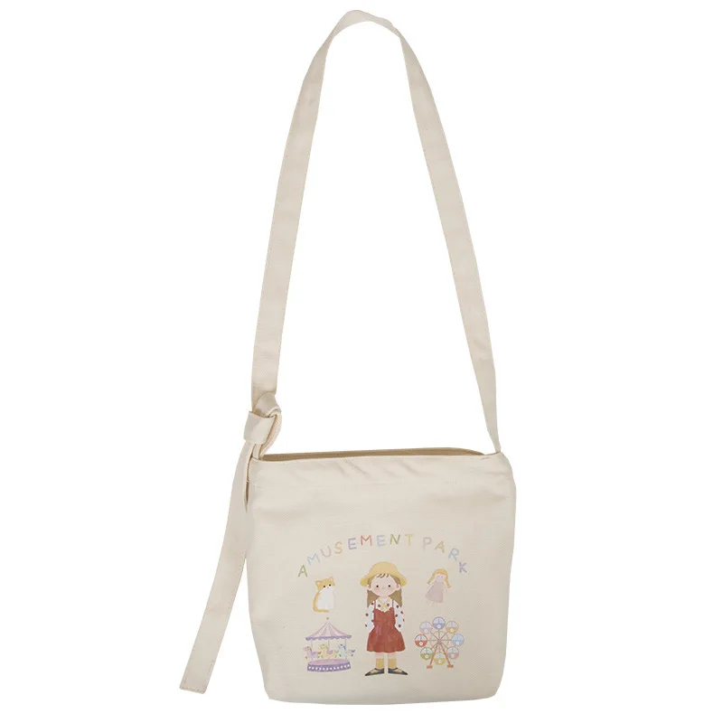 Женская Холщовая Сумка на плечо с принтом из мультфильма Большая вместительная