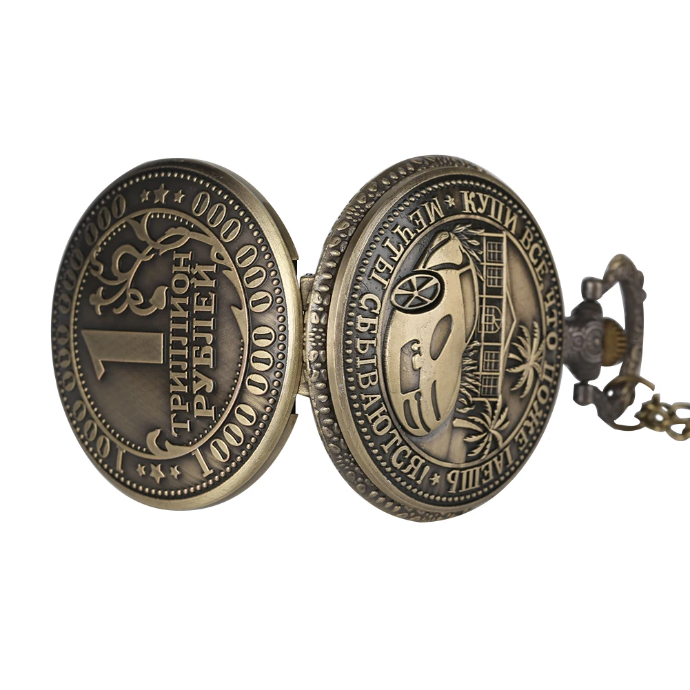 Часы наручные кварцевые в стиле ретро бронзовые карманные копия древнего