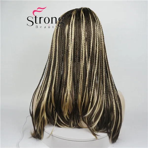 StrongBeauty, длинный блонд, Плетеный, 3/4, оголовье, полный синтетический парик, коробка, косы, парик, покрытие, парики, цвет на выбор
