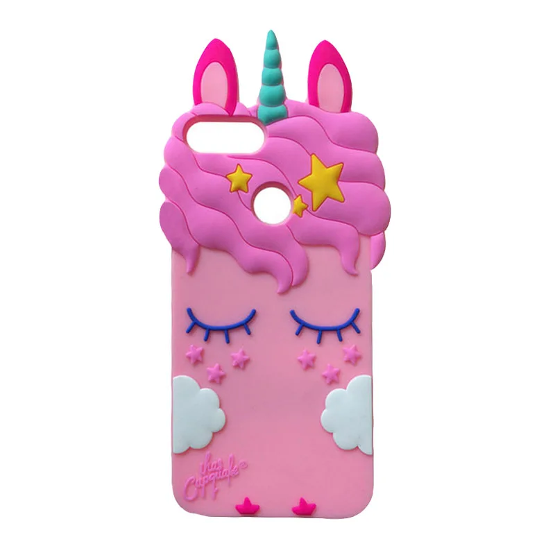 pink unicorn Для huawei Honor 7C Русская версия Чехол Honor 7 C милые 3D мультфильм Силиконовые телефонные чехлы для huawei Honor7C AUM-L41 5,7" - Цвет: pink unicorn