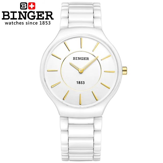 Men 38mm Switzerland BINGER роскошные женские часы бренд кристалл браслет моды женские наручные часы Relogio Feminino - Цвет: Men 38mm