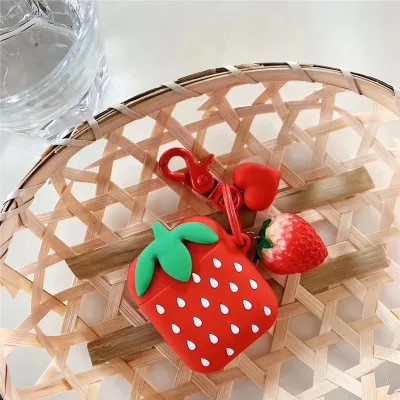 2019 новый продукт мультфильм милый Bluetooth гарнитура крышка кулон клубника футляр