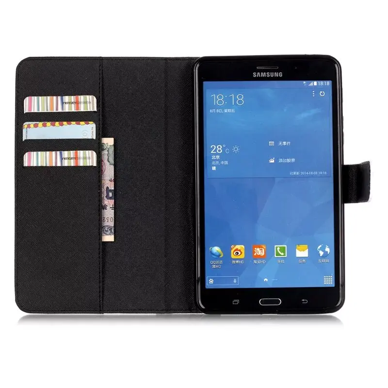 Чехол книжка из искусственной кожи с рисунком бабочки совы для Samsung Galaxy Tab 4 7 0 T230