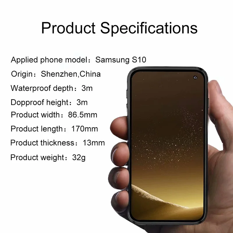 Alxun для samsung S10 чехол 360 градусов пылезащитный противоударный Чехол IP68 Дайвинг