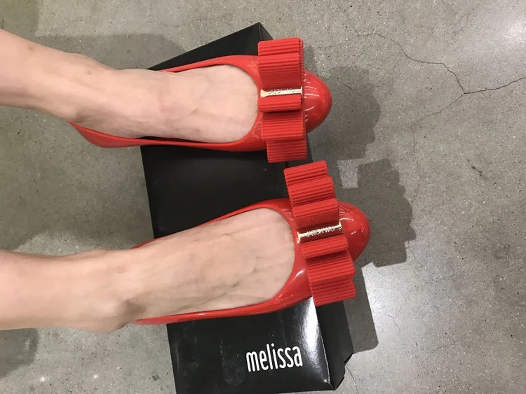 Mini Melissa/Брендовые женские босоножки прозрачные сандалии с бантом женская обувь