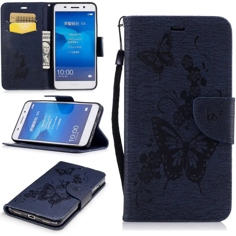 Hoesje Capinha Para Для Huawei Y6 II Y5 ll 2 Y6II Y5II компактный чехол Кожаный чехол-бумажник с
