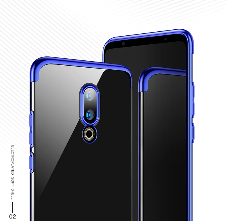 16 16X чехол из ТПУ с металлическим покрытием для Meizu 16th Plus мягкий прозрачный Meizu16