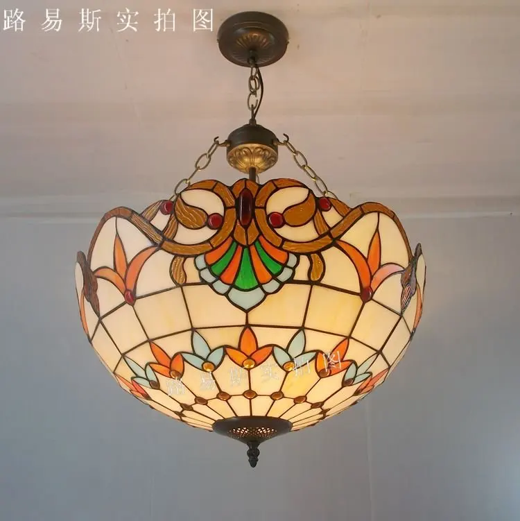 50 см Европейский стиль гостиная отель обратный кулон Тиффани лампы стекло