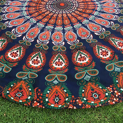 Большое Круглое шифоновое покрывало с принтом павлинов и перьев|towel round|towel largetowel