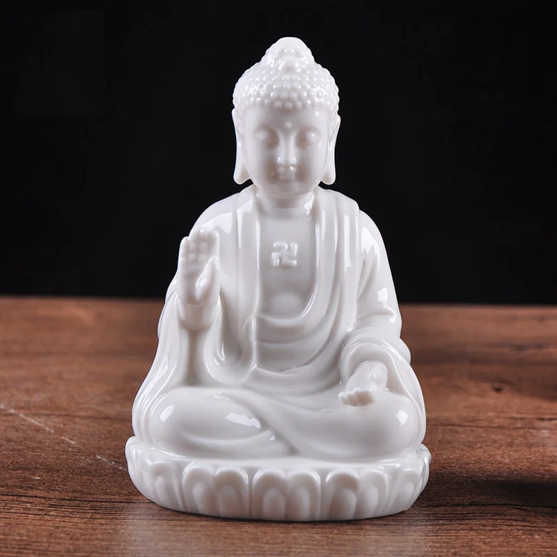 Керамическая скульптура Будды/Amitabha сидя на лотоса шакья Муни декоративная