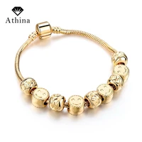 fashion gold bracelets for women beads brazalete mujer friendship bracelets bangles charm jewelry sbr160239