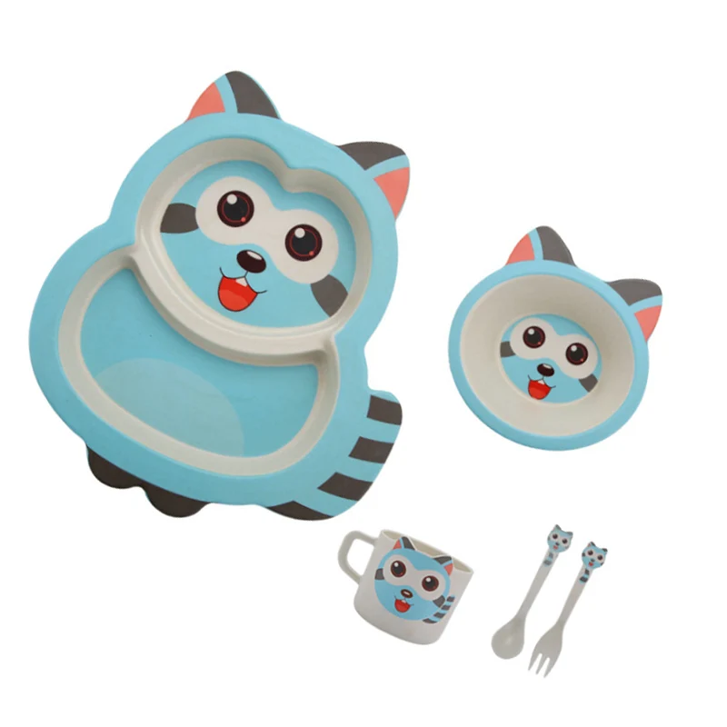 5 шт./компл. чаша для кормления с рисунком енота посуда набор посуды детей