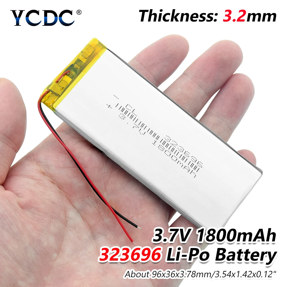 1/2/4 323696 3,7 V 1800 мА/ч, Перезаряжаемые Li-Po Батарея 96x36x3,2 мм MP4 gps электронная книга планшетный цифровой Камера Батарея Замена