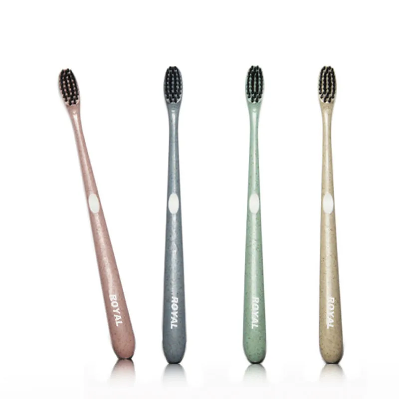 New 1Pc Creative Adult Soft Toothbrush Portable Wheat Straw Tooth Cleaning Charcoal Bristle Brush with Travel Storage Case | Красота и