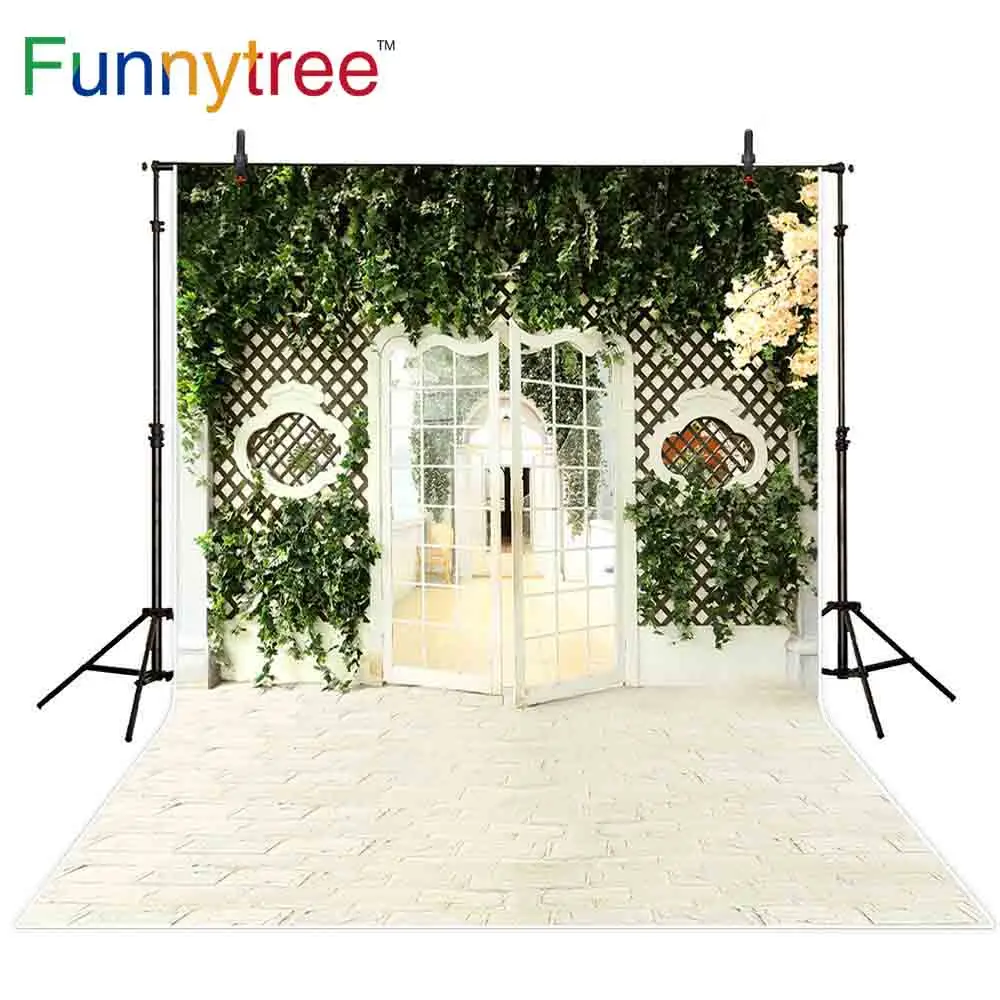

Фон Funnytree для фотосъемки Весенний сад дверь Свадебный Природный фон фотосессия реквизит декоративная ткань