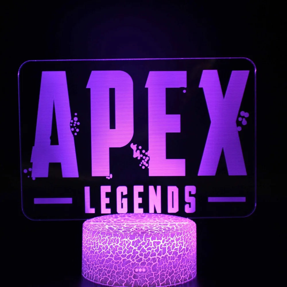 Ребенок светодиодный ночной Светильник APEX легенды эмблема супергероя ночной Светильник для детей Спальня призрак Pathfinder каустической Ищейка светодиодный ночной Светильник - Испускаемый цвет: apex legends