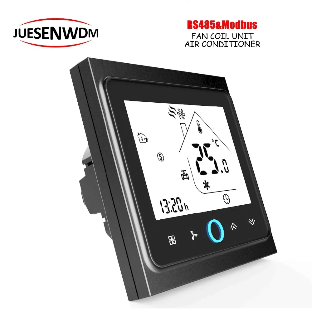 4 трубный 2p ЖК экран сенсорная кнопка modbus комнатный термостат RS485 для