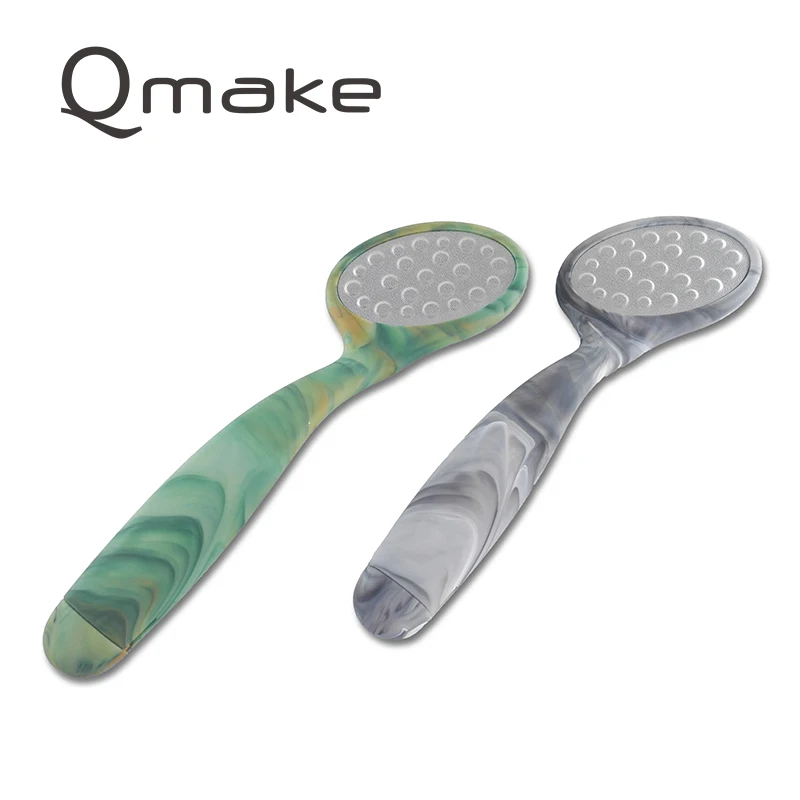 Профессиональная двухсторонняя Терка Qmake matel для ног Рашпиль терка сухой грубой