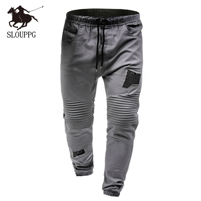 Новинка 2019 плиссированные повседневные штаны с отстрочкой закрытые мужские