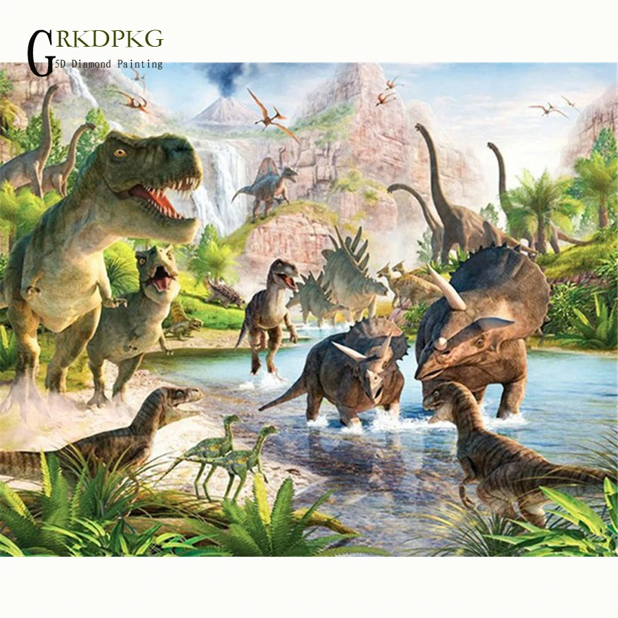 Needlework 3D diamond embroidery animal full resin with picture home decoration mosaic diy painting dinosaur ima | Дом и сад
