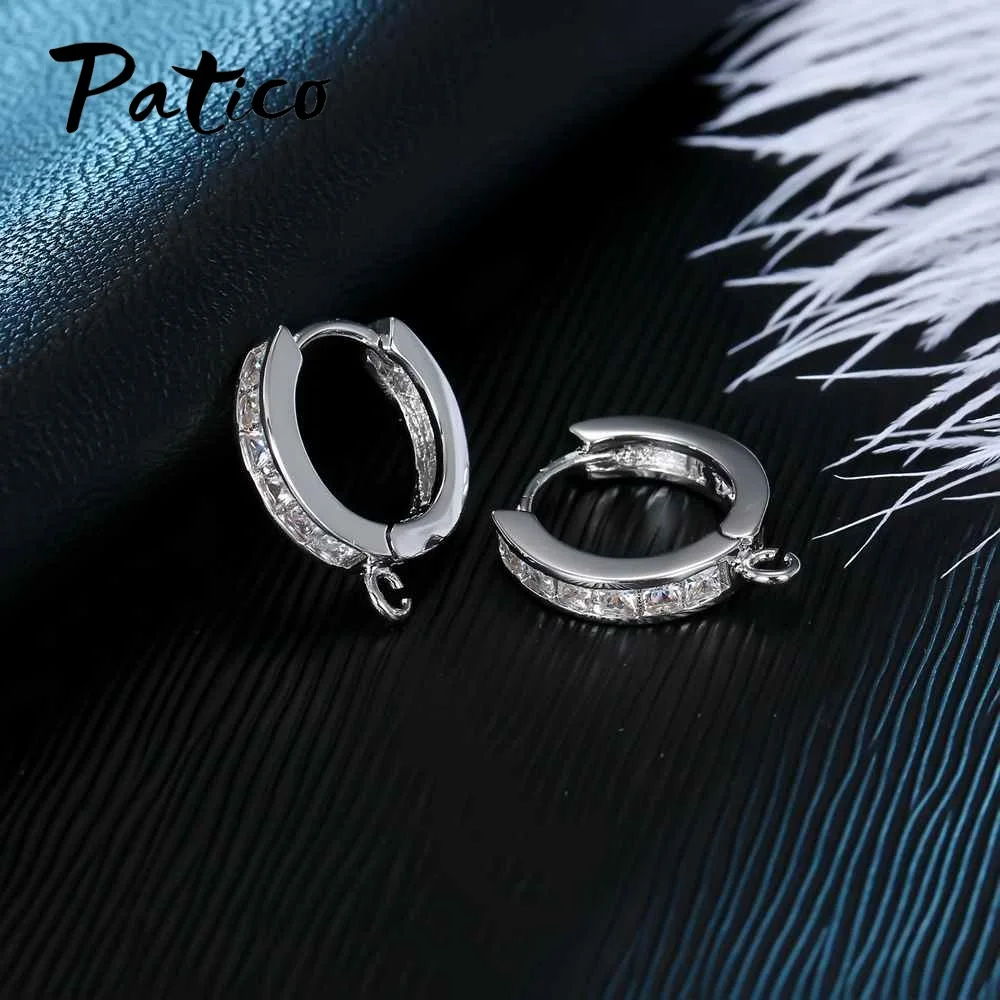 Серьги кольца с цирконием серебро 925 пробы|jewelry accessories|making jewelrycubic zirconia |
