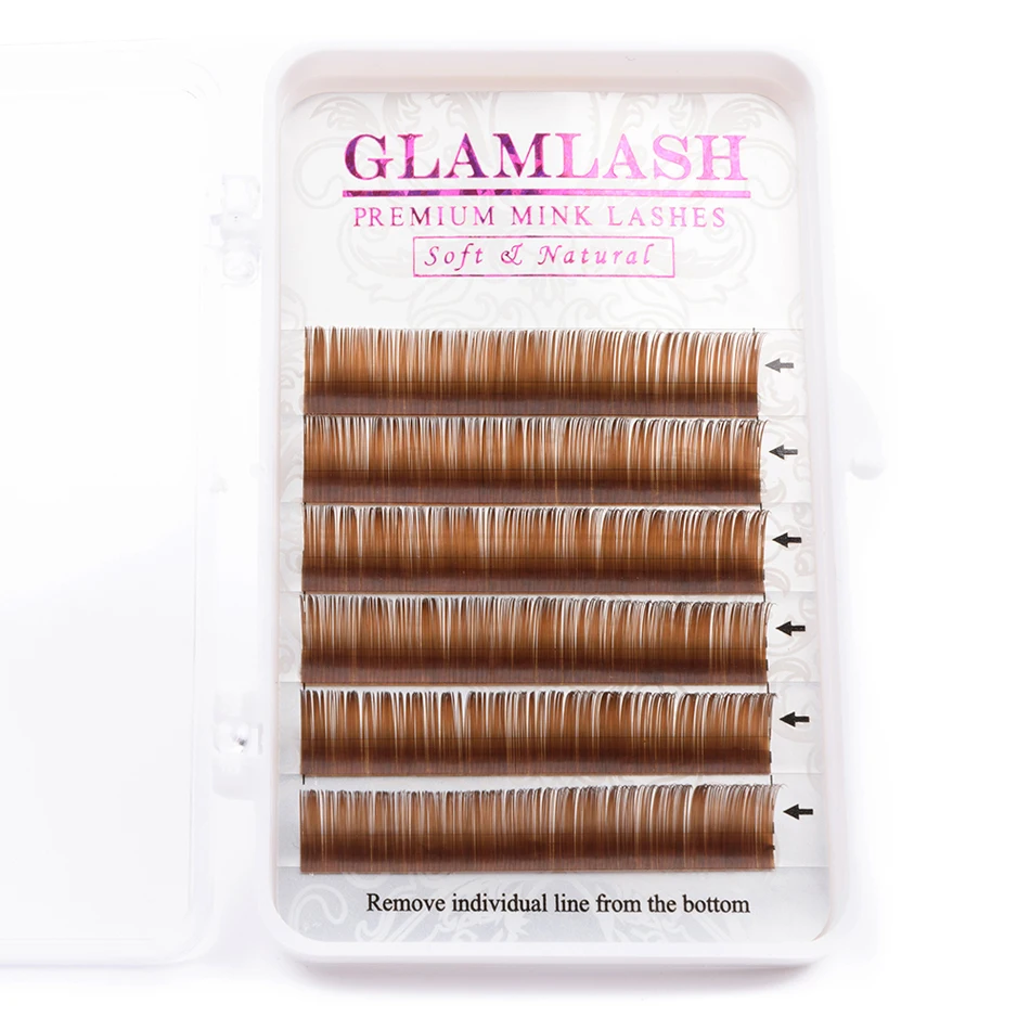 Ресницы для наращивания GLAMLASH 1 отдельные мягкие натуральные ресницы красного
