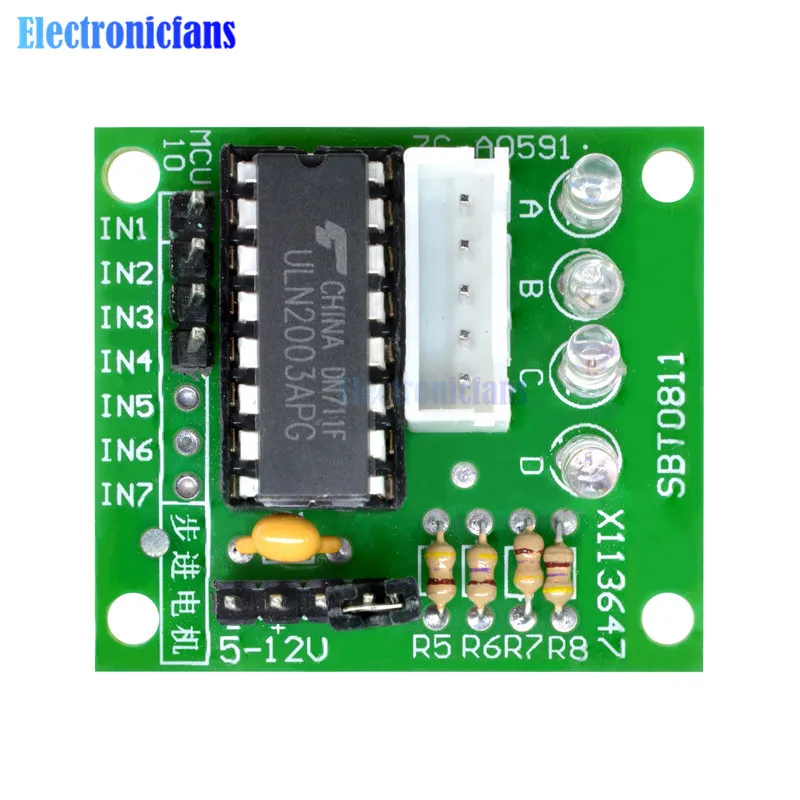 10 шт./лот ULN2003 ULN2003AN шаговый двигатель драйвер плата модуль для Arduino 28BYJ 48 5В 12В|module