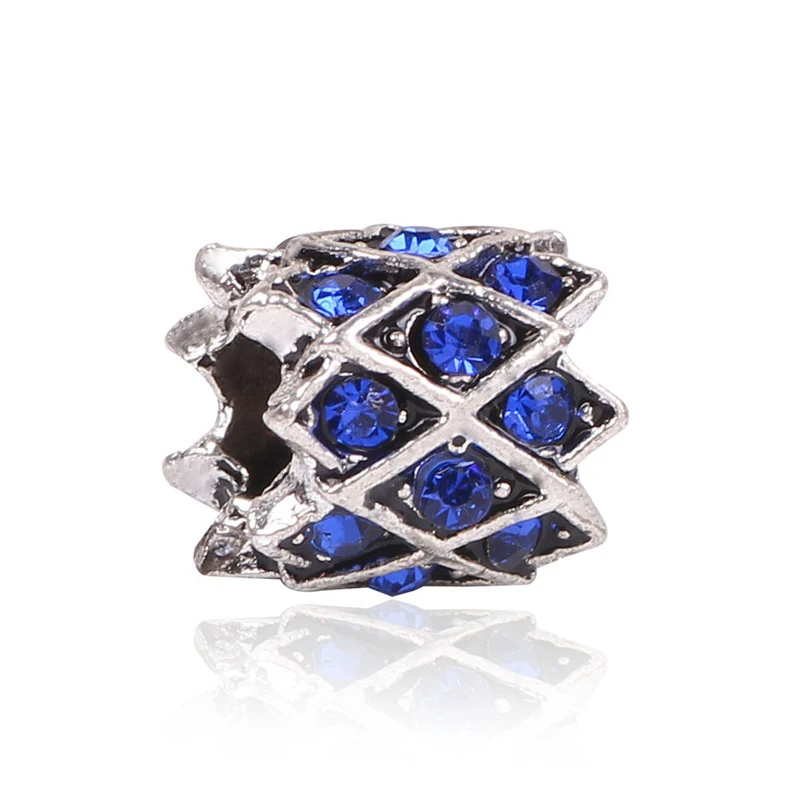 AIFEILI Новое поступление серебряный цвет глаз злой Шарм бисера с синим CZ Fit Pandora браслет модные ювелирные изделия подарок - Цвет: AA052