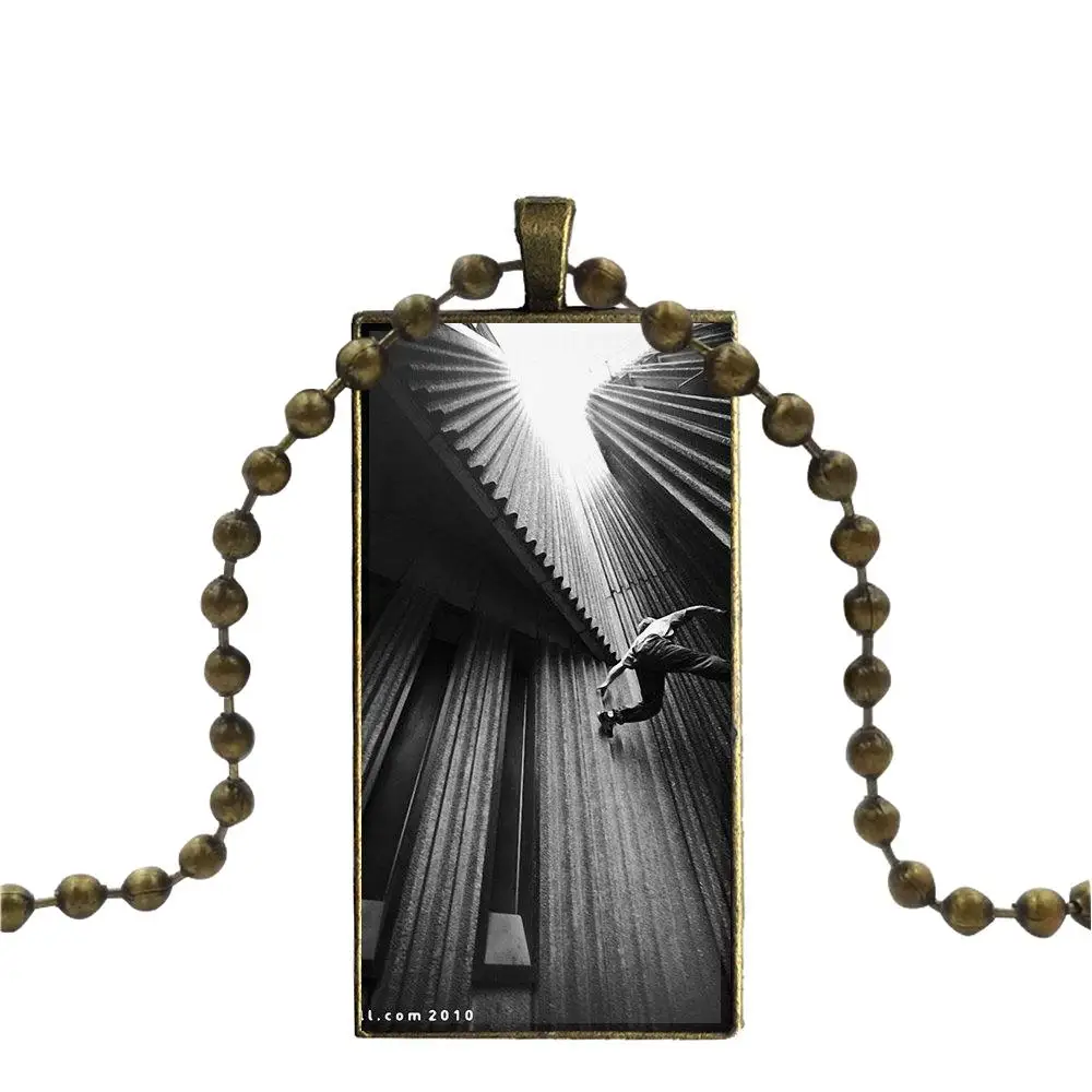 Бронзовые цветные стеклянные кабошоны с прямоугольной подвеской ожерелье чокер