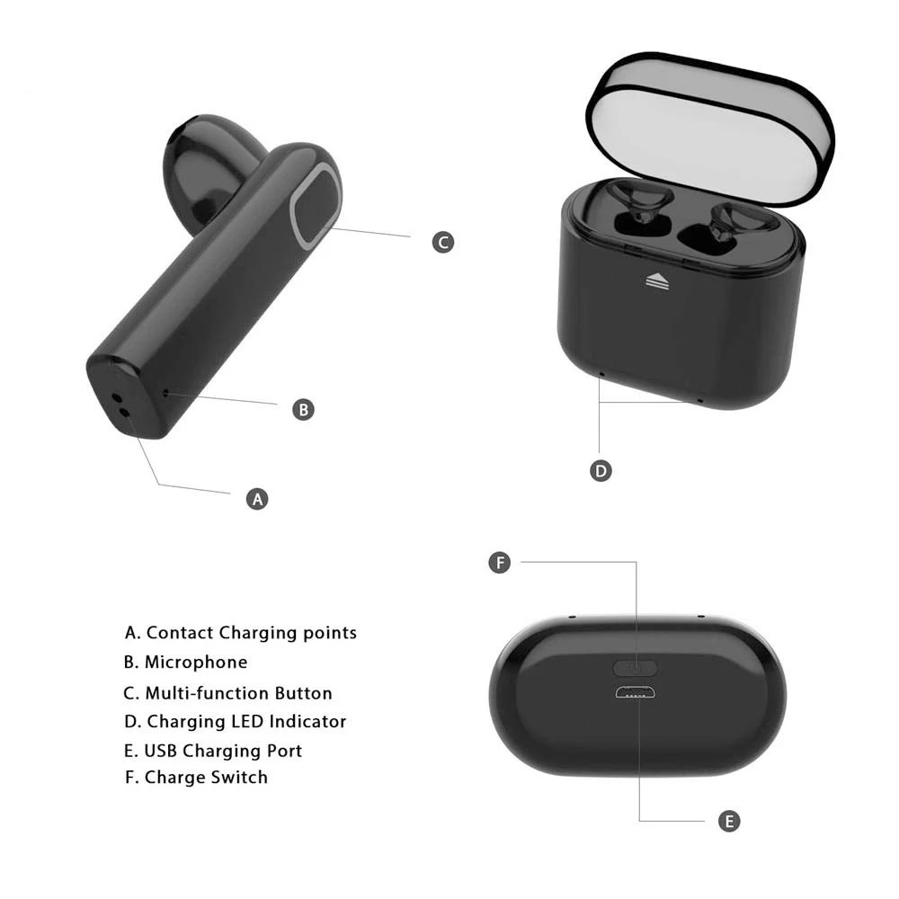 G1 TWS Bluetooth наушники беспроводные наушники стерео Спортивные Беспроводные наушники с mi crophone Громкая связь для телефона xiaomi mi 8